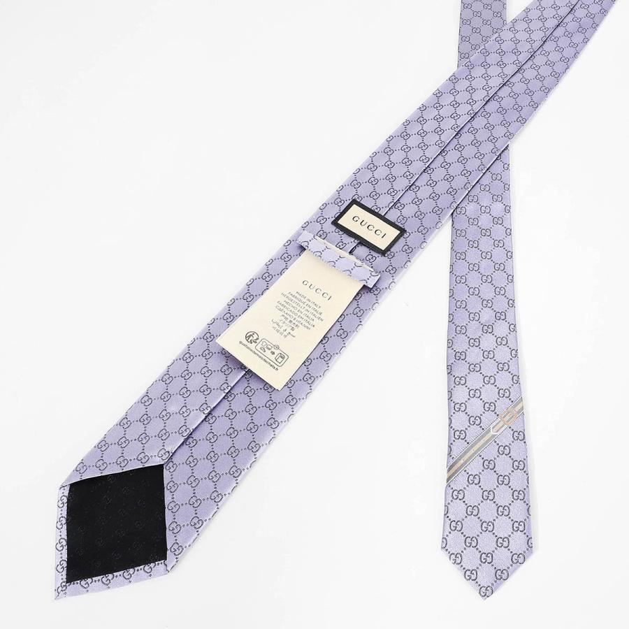 GUCCI グッチ ネクタイ ジャガード 黒 紫 GGパターン 総柄 GUCCI（グッチ） シルク100％ ダミエジャガード 総柄 ネクタイ メンズ