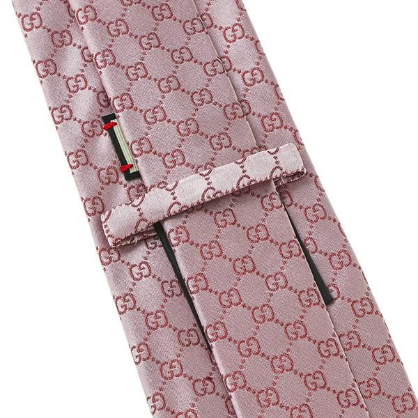 GUCCI グッチ　ネクタイ　ピンク　シルク GUCCI グッチ ネクタイ GGパターン シルク イタリア製 8cm幅