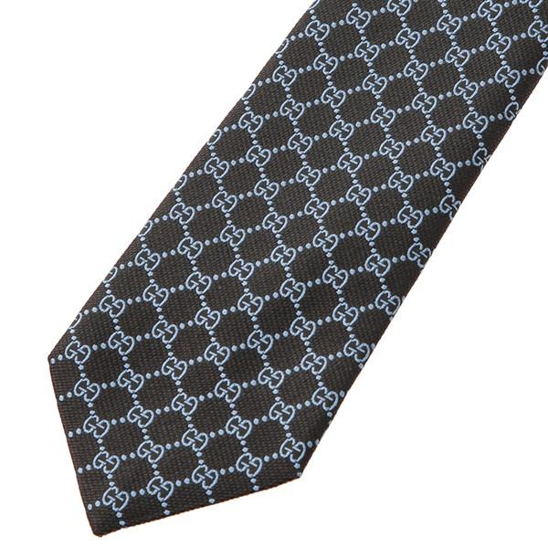GUCCI ブラック ネクタイ GGパターン 未使用】GUCCI GGパターン ネクタイ ブラック