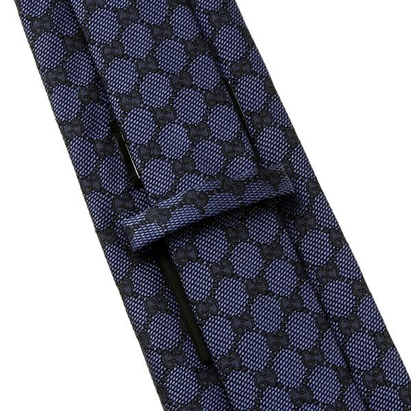 グッチ　ネクタイ　ブラック/ブルー GUCCI 【すぐに渡せるおしゃれなラッピング付!!】 グッチ