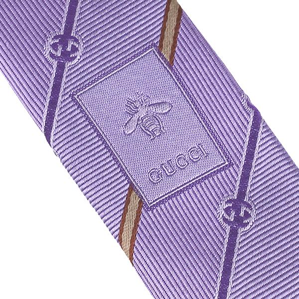 ꧁極美品꧂ グッチ ネクタイ GG柄 インターロッキング ストライプ パープル GUCCI 並行輸入 グッチ ネクタイ インターロッキングG 499696 4B002