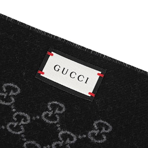 GUCCI ブラックダークグレー ロゴマフラー GUCCI グッチ 391246 4G200 SU SOGI 33X175 カラー5色 ウール