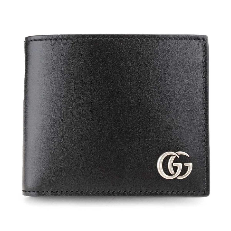 グッチ 二つ折り財布 マーモント GG金具 レザー 黒 付属品付き 428726 GUCCI（グッチ） 並行輸入 2つ折り財布 GUCCI GG マーモント 428726