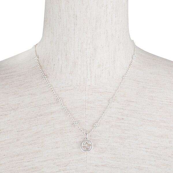 美品　GUCCI 現行インターロッキングペンダントS グッチ インターロッキング〕ネックレス ・スターリングシルバー