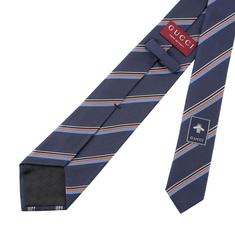 タグ付き GUCCI ネクタイ インターロッキング ネイビー 現行 タグ付き】GUCCI ネイビー インターロッキング ネクタイ レジメンタル