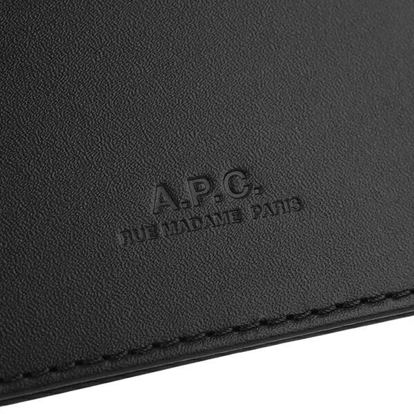 A.P.C. ブラック 二つ折り財布 A.P.C. アーペーセー 財布 二つ折り メンズ EMMANUEL ZIP WALLET