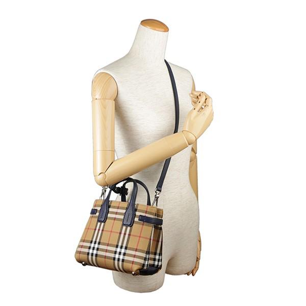 並行輸入 バーバリー  ハンドバッグ ヴィンテージチェック＆レザー 4078508 40610 ダークブルー 青 爆買 | BURBERRY | 05