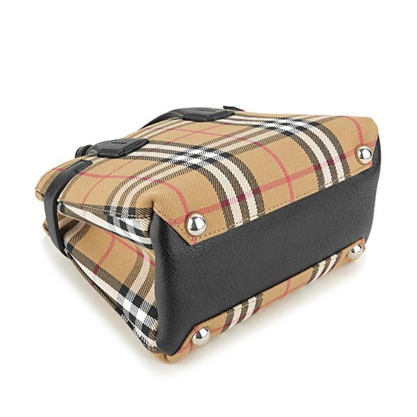 並行輸入 バーバリー  ハンドバッグ ヴィンテージチェック＆レザー 4079964 00100 ブラック 黒 爆買 | BURBERRY | 02