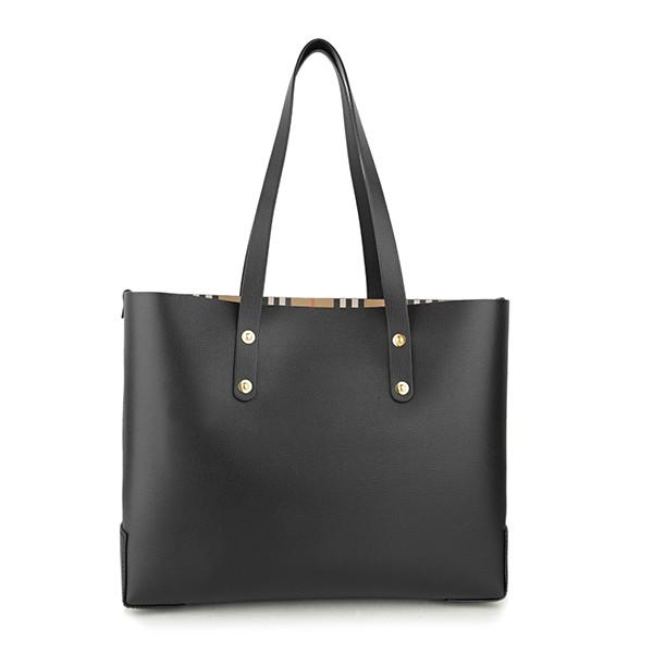 並行輸入 バーバリー トートバッグ レザー スモール トート 4080109 00100 ブラック 黒 爆買 | BURBERRY | 01