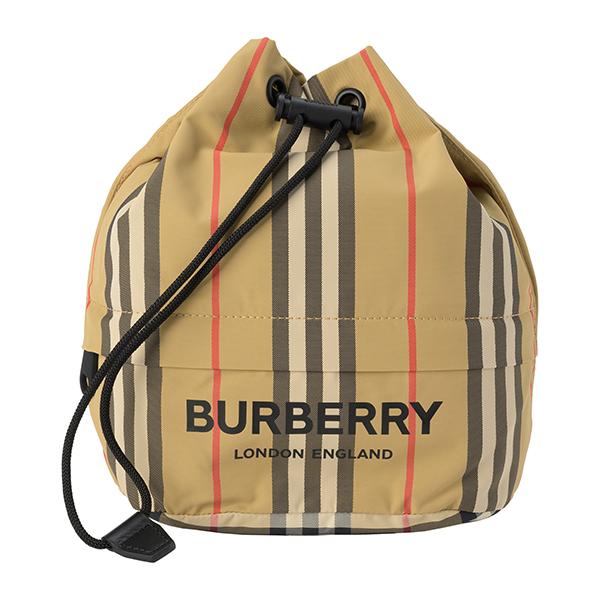 並行輸入 バーバリー ハンドバッグ BURBERRY アイコンストライプ 8026737 A7026ユニセックス ベージュ ブラック 黒 | BURBERRY