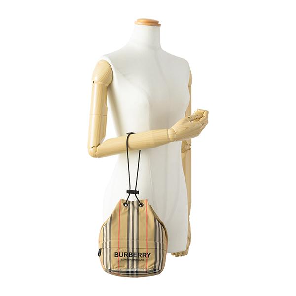 並行輸入 バーバリー ハンドバッグ BURBERRY アイコンストライプ 8026737 A7026ユニセックス ベージュ ブラック 黒 | BURBERRY | 05