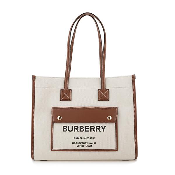並行輸入 バーバリー トートバッグ BURBERRY スモールフレヤ ホースフェリーロゴ 8044138 A1395ユニセックス オフホワイト 白 | BURBERRY