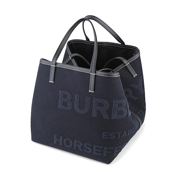 並行輸入 バーバリー トートバッグ BURBERRY ミニホースフェリー リネン コットンキャンバス 8044174 A1222ユニセックス ネイビー 紺 | BURBERRY | 07