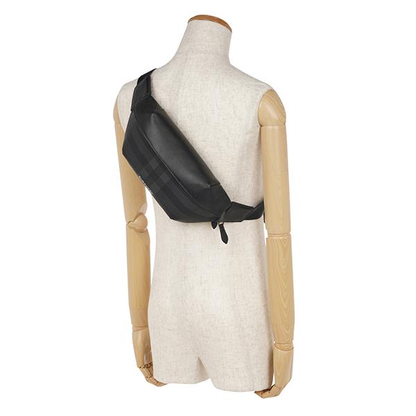 並行輸入 バーバリー ウエストバッグ ボディバッグ BURBERRY ロンドンチェック＆レザー 8052874 A1208メンズ チャコールグレー | BURBERRY | 05