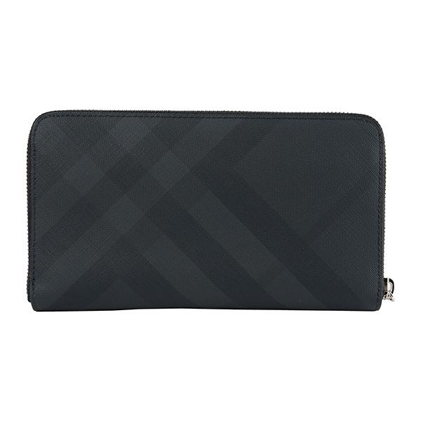 並行輸入 バーバリー  長財布(ラウンドファスナー) ロンドンチェック＆レザー 8014474 A5656 グレー 爆買 | BURBERRY | 01
