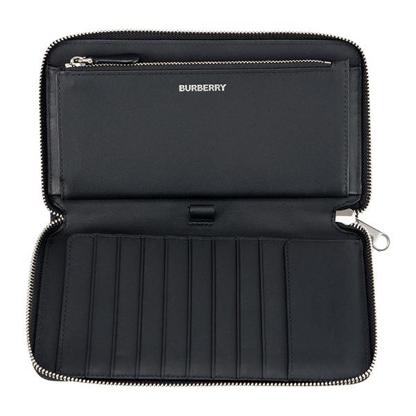 バーバリー　長財布　ラウンドファスナー　スモーク　シャドーチェック　PVCレザー バーバリー 長財布 ラウンドファスナー スモーク シャドーチェック PVC