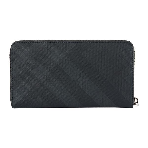 並行輸入 バーバリー  長財布(ラウンドファスナー) ロンドンチェック＆レザー 8014480 A5656 グレー 爆買 | BURBERRY | 01