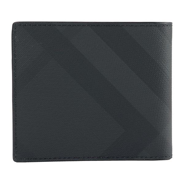 並行輸入 バーバリー  2つ折り財布 ロンドンチェック＆レザー 8014484 A5656 グレー 爆買 | BURBERRY | 01