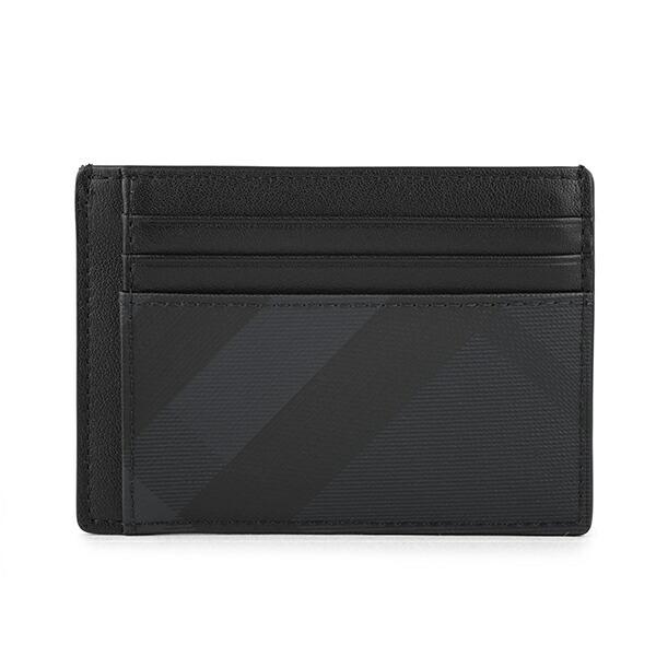 並行輸入 バーバリー  カードケース ロンドンチェック＆レザー 8014489 A5656 ダークグレー 爆買 | BURBERRY