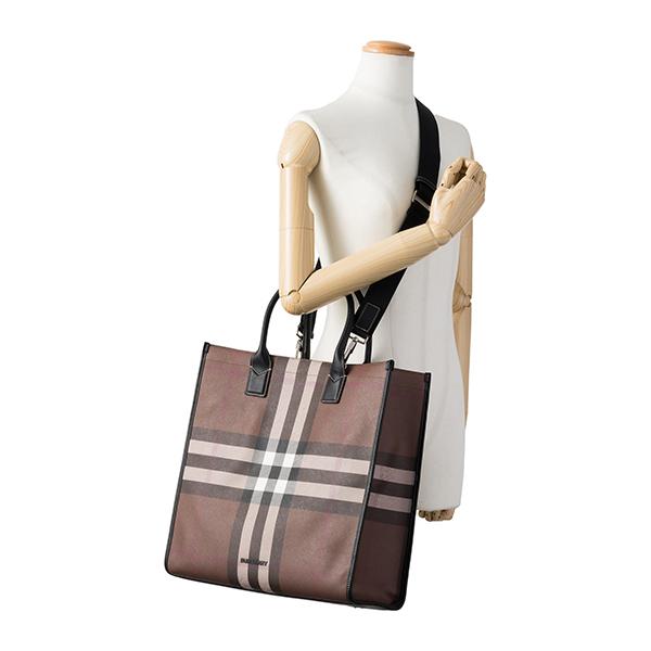 BURBERRY 並行輸入 バーバリー トートバッグ チェック＆レザー 8049117