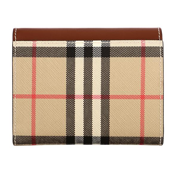 並行輸入 バーバリー 3つ折り財布 BURBERRY ヴィンテージチェック＆レザー 8049258 A1363ユニセックス ブラウン 茶 ベージュ | BURBERRY | 01