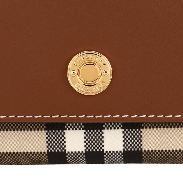 並行輸入 バーバリー 3つ折り財布 BURBERRY ヴィンテージチェック＆レザー 8049258 A1363ユニセックス ブラウン 茶 ベージュ | BURBERRY | 07