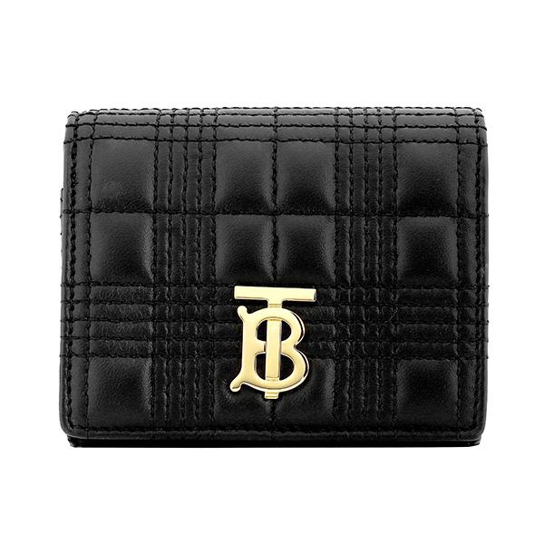 並行輸入 バーバリー 3つ折り財布 BURBERRY ミニキルティッド ラムスキン 8049280 A1189レディース ブラック 黒 | BURBERRY