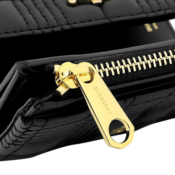 並行輸入 バーバリー 3つ折り財布 BURBERRY ミニキルティッド ラムスキン 8049280 A1189レディース ブラック 黒 | BURBERRY | 06