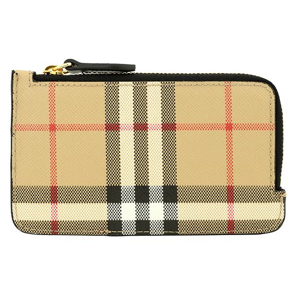 並行輸入 バーバリー カードケース BURBERRY ヴィンテージチェック＆レザー 8058013 A1189ユニセックス ベージュ ブラック 黒 | BURBERRY