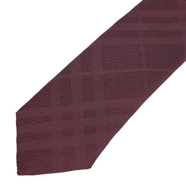 並行輸入 バーバリー ネクタイ TONAL CHECK TIE 8001802 A1346 ワインレッド系 爆買 | BURBERRY | 01