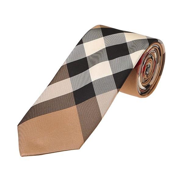 並行輸入 バーバリー ネクタイ チェック シルクタイ 8005020 A1420 キャメル 爆買 | BURBERRY