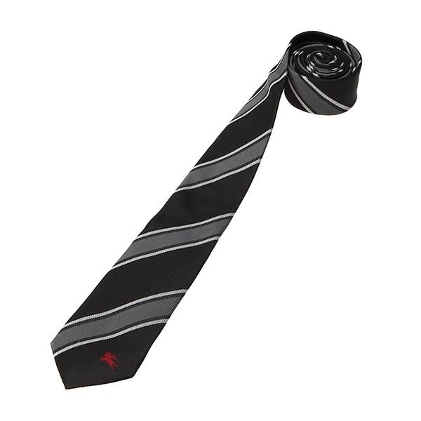 並行輸入 バーバリー ネクタイ ストライプ シルクジャカード タイ 8005070 A1189 ブラック 黒 爆買 | BURBERRY | 02
