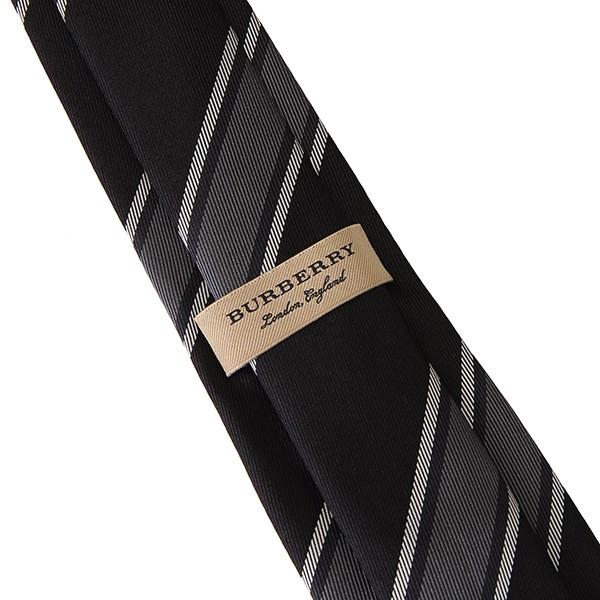 並行輸入 バーバリー ネクタイ ストライプ シルクジャカード タイ 8005070 A1189 ブラック 黒 爆買 | BURBERRY | 04