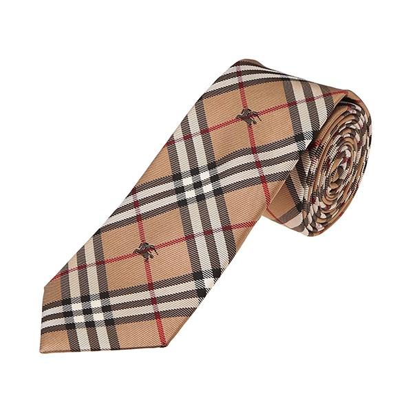 並行輸入 バーバリー ネクタイ エクエストリアンナイト チェック シルクタイ 8005073 A1420 キャメル 爆買 | BURBERRY