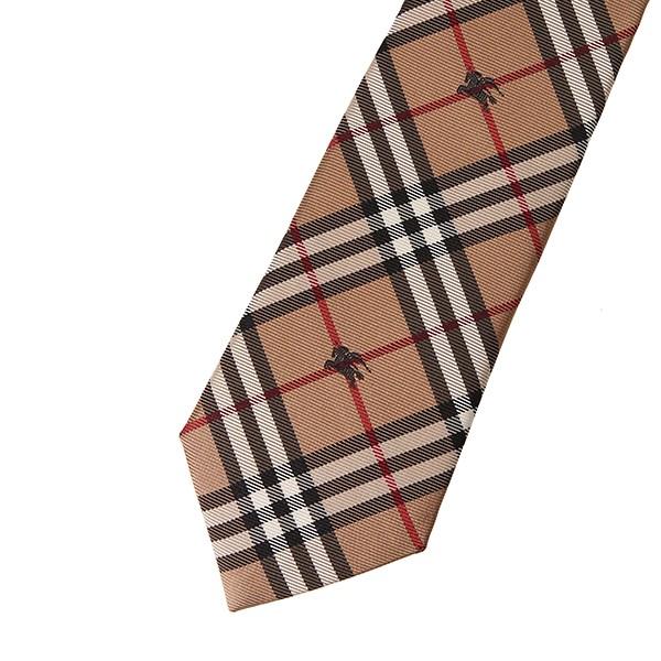 並行輸入 バーバリー ネクタイ エクエストリアンナイト チェック シルクタイ 8005073 A1420 キャメル 爆買 | BURBERRY | 01