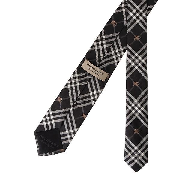 並行輸入 バーバリー ネクタイ エクエストリアンナイト チェック シルクタイ 8005074 A1189 ブラック 黒 爆買 | BURBERRY | 03