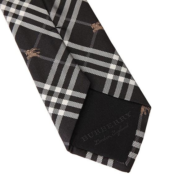 並行輸入 バーバリー ネクタイ エクエストリアンナイト チェック シルクタイ 8005074 A1189 ブラック 黒 爆買 | BURBERRY | 05