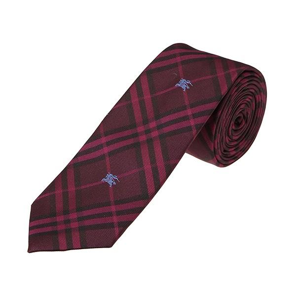 並行輸入 バーバリー ネクタイ エクエストリアンナイト チェック シルクタイ 8005077 A1271 レッド 赤 爆買 | BURBERRY