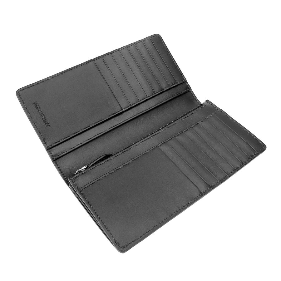 並行輸入 バーバリー 長財布 BURBERRY チャコールチェック＆レザー 8070199 A1208メンズ ブラック 黒 ダークグレー | BURBERRY | 03