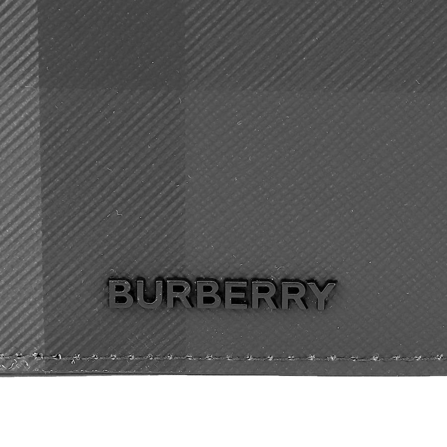 並行輸入 バーバリー 長財布 BURBERRY チャコールチェック＆レザー 8070199 A1208メンズ ブラック 黒 ダークグレー | BURBERRY | 08