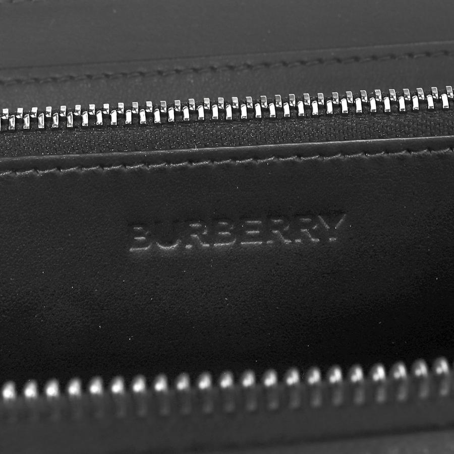 並行輸入 バーバリー 長財布(ラウンドファスナー) BURBERRY チャコールチェック＆レザー 8070201 A1208メンズ ブラック 黒 ダークグレー | BURBERRY | 06