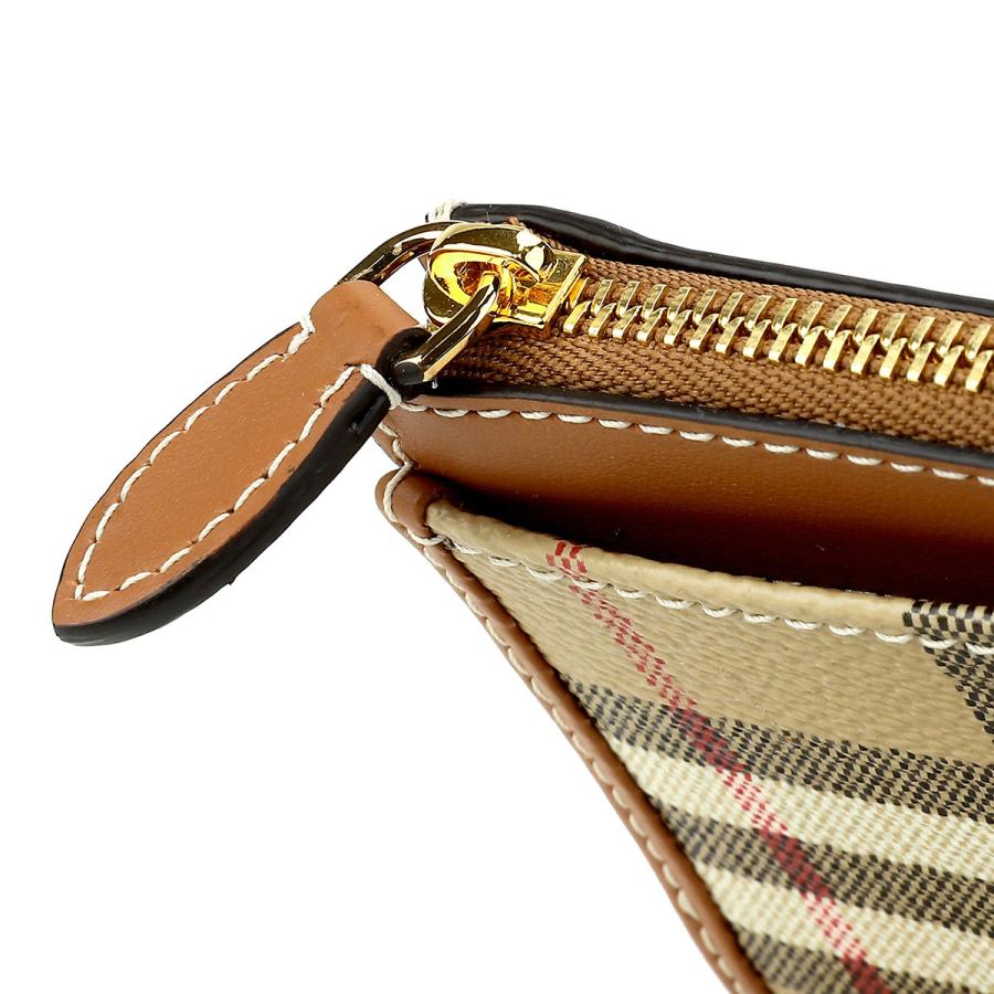 並行輸入 バーバリー 3つ折り財布 BURBERRY チェック＆レザー 8070415 A7026ユニセックス ベージュ系 ブラウン 茶 | BURBERRY | 06