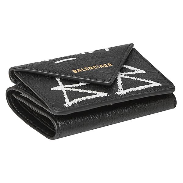BALENCIAGA 三つ折り財布　【ブラック】 バレンシアガ BALENCIAGA BALENCIAGA 三つ折り財布 PAPIER MINI WALLET