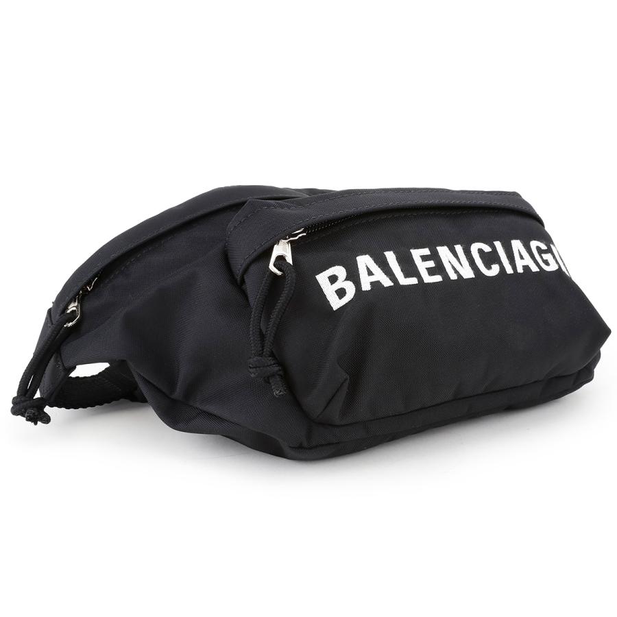 【美品】バレンシアガ ウィール ボディバッグ ウエストポーチ ロゴ ブラック BALENCIAGA（バレンシアガ） ボディバッグ WHEEL BELTPACK ホイール
