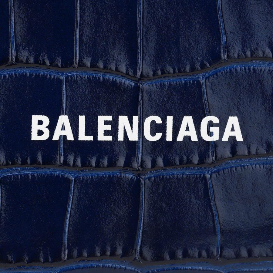 BALENCIAGA バレンシアガ ロゴプリント クロコ型押し ケース ターコイズブルー 637130 BALENCIAGA バレンシアガ ロゴプリント クロコ型押し コインケース