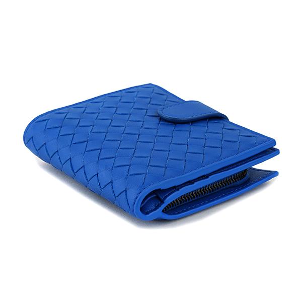 ボッテガヴェネタ イントレチャート 2つ折り財布 ブルー BOTTEGA VENETA ボッテガヴェネタ 2つ折り財布 イントレチャート