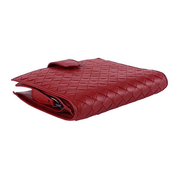 ☆Bottega Veneta ☆ レッド 二つ折り財布　イントレチャート ボッテガヴェネタ BOTTEGA VENETA イントレチャート 二つ折り