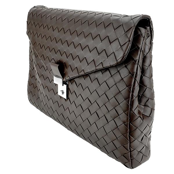 並行輸入 ボッテガヴェネタ クラッチ セカンドバッグ BOTTEGA VENETA イントレチャート ドキュメントケース 630236 VCRL2 2135メンズ ダークブラウン 茶の画像