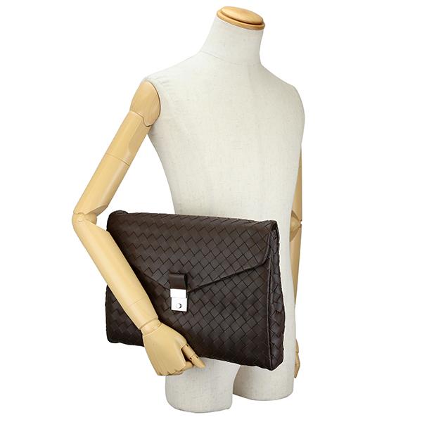 並行輸入 ボッテガヴェネタ クラッチ セカンドバッグ BOTTEGA VENETA イントレチャート ドキュメントケース 630236 VCRL2 2135メンズ ダークブラウン 茶の画像