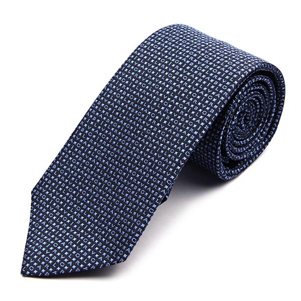 並行輸入 ブルガリ ネクタイ LOGO BVLGARI ALPHABET 241835 ブルー 爆買 | BVLGARI